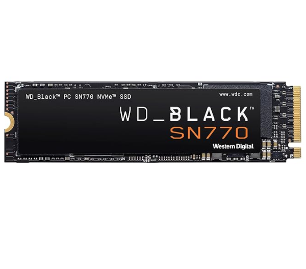 Western Digital WD Black SN770 NVMe 1TB, Upto 5150MB/s, 5Y Warranty, PCIe Gen 4 NVMe M.2 (2280), Gaming Storage, Internal Solid State Drive (SSD) (WDS100T3X0E)