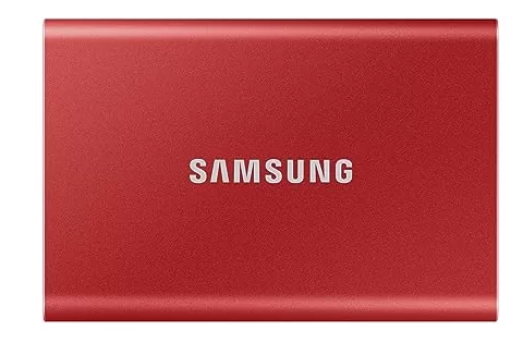 Samsung T7 1TB Up to 1,050MB/s USB 3.2 Gen 2 (10Gbps, Type-C) External Solid State Drive (Portable SSD) Red