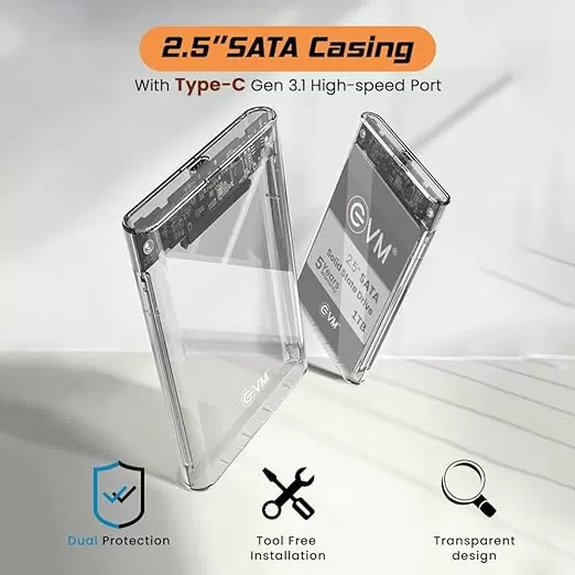 EVM 2.5″ Type-C SATA CASING