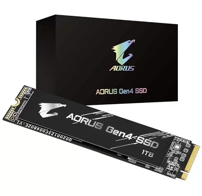 Gigabyte AORUS NVMe Gen4 M.2 1TB PCI-Express 4.0 Interface High Performance Gaming, 3D TLC NAND, External DDR Cache Buffer, SSD GP-AG41TB