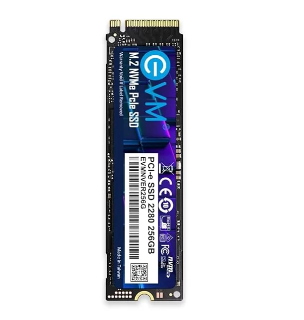 EVM 256GB Internal SSD – M.2 NVMe PCIe (2280) – High-Speed Performance Up to 1800MB/s Read & 1000MB/s Write Speed with Low Power Consumption – Compatible with Gaming PCs & High-Performance Workstations- 5 Year Warranty (EVMNV/256GB)